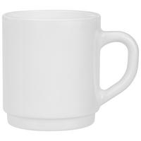 Kaffeebecher Opalglas 290 ml Uni/Weiß Olivia - Weiß, KONVENTIONELL, Glas (7,9/9cm)