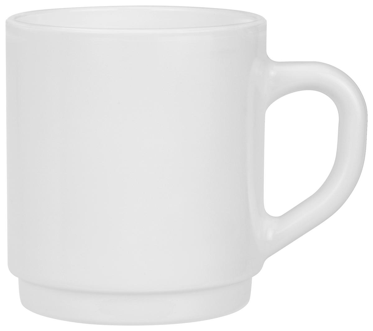Kaffeebecher Opalglas 290 ml Uni/Weiß Olivia - Weiß, KONVENTIONELL, Glas (7,9/9cm)