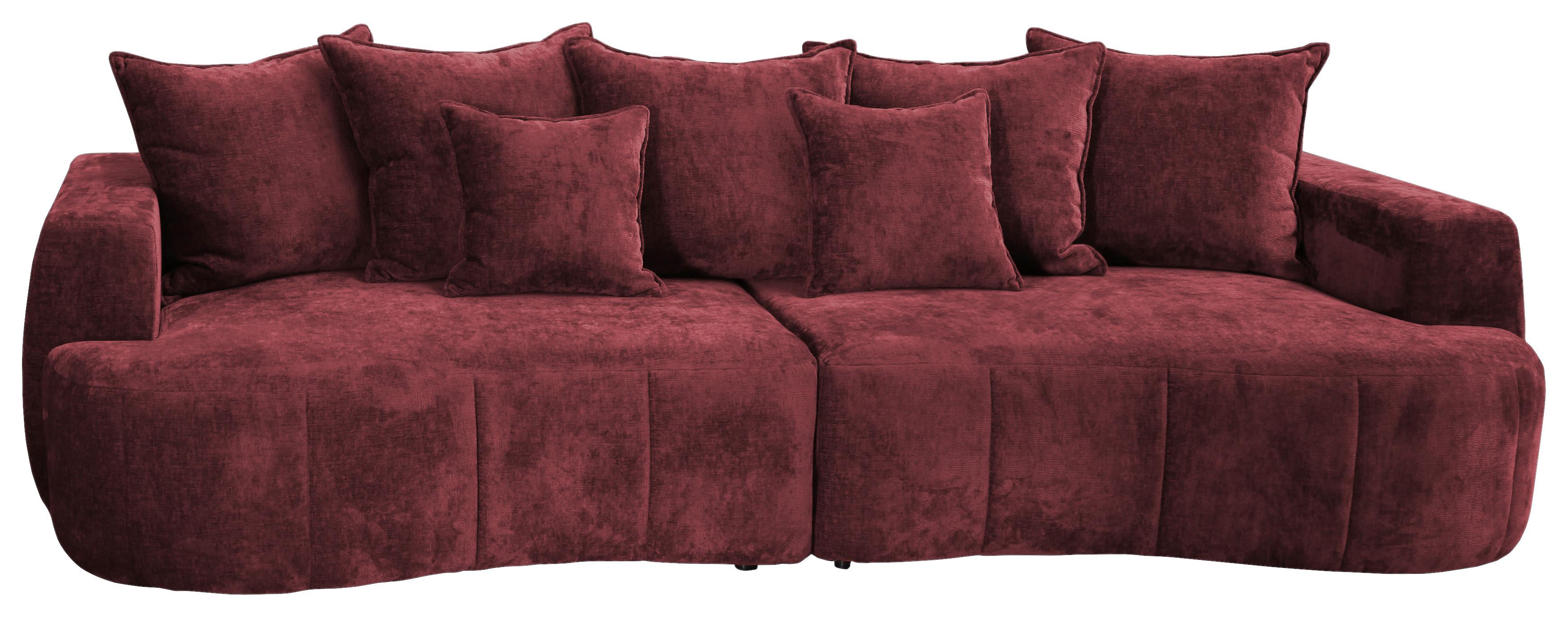 BOXSPRINGSOFA BERG - Bordeaux/Schwarz, Trend, Textil (292/71-99/127cm) - Livetastic