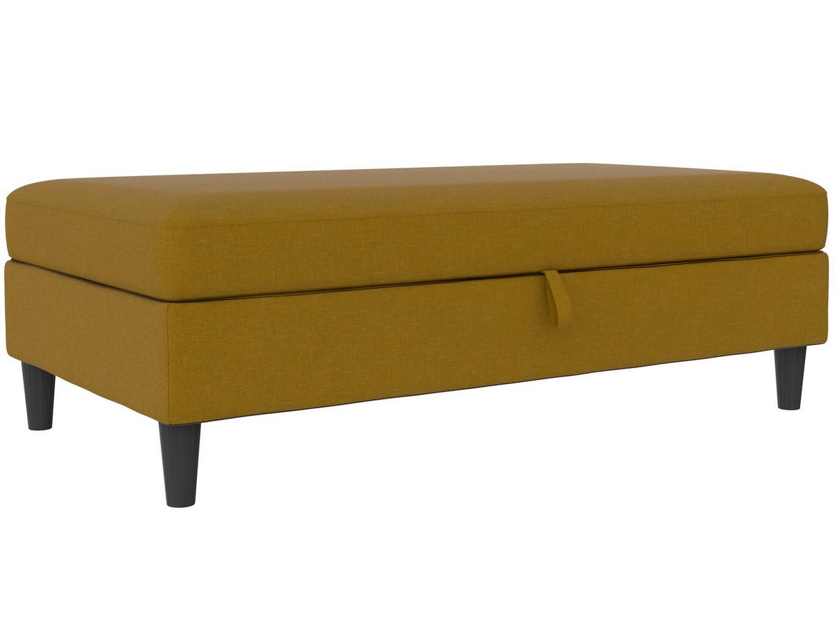 Hocker Hannover Currygelb, mit Stauraum - Currygelb/Schwarz, Basics, Textil (130/43/69cm) - Livetastic