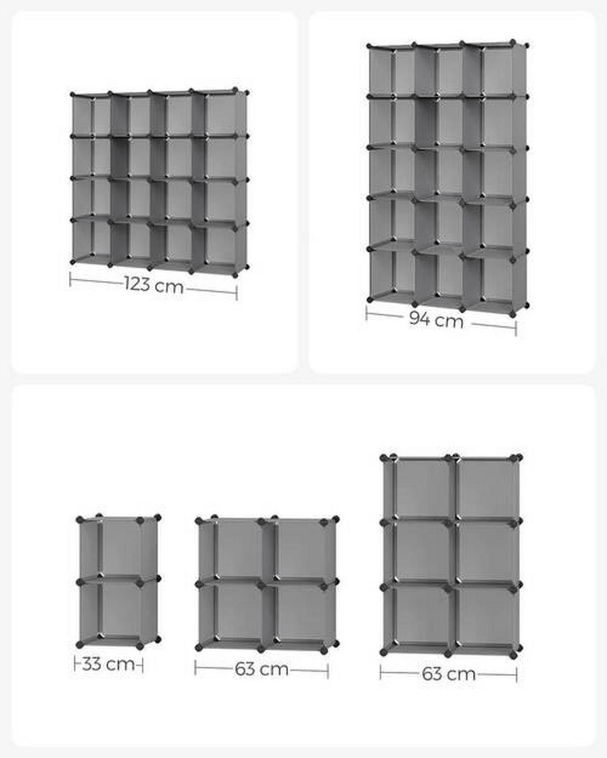 Regalkombination B: 153 Cm, Grau - Schwarz/Grau, Basics, Kunststoff/Metall (153/153/31cm) - Boxxx