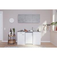Miniküche Mit Kühlschrank Und Kochfeld B: 150 Cm Grau/weiß - Weiß/Grau, KONVENTIONELL, Holzwerkstoff (150cm) - Respekta