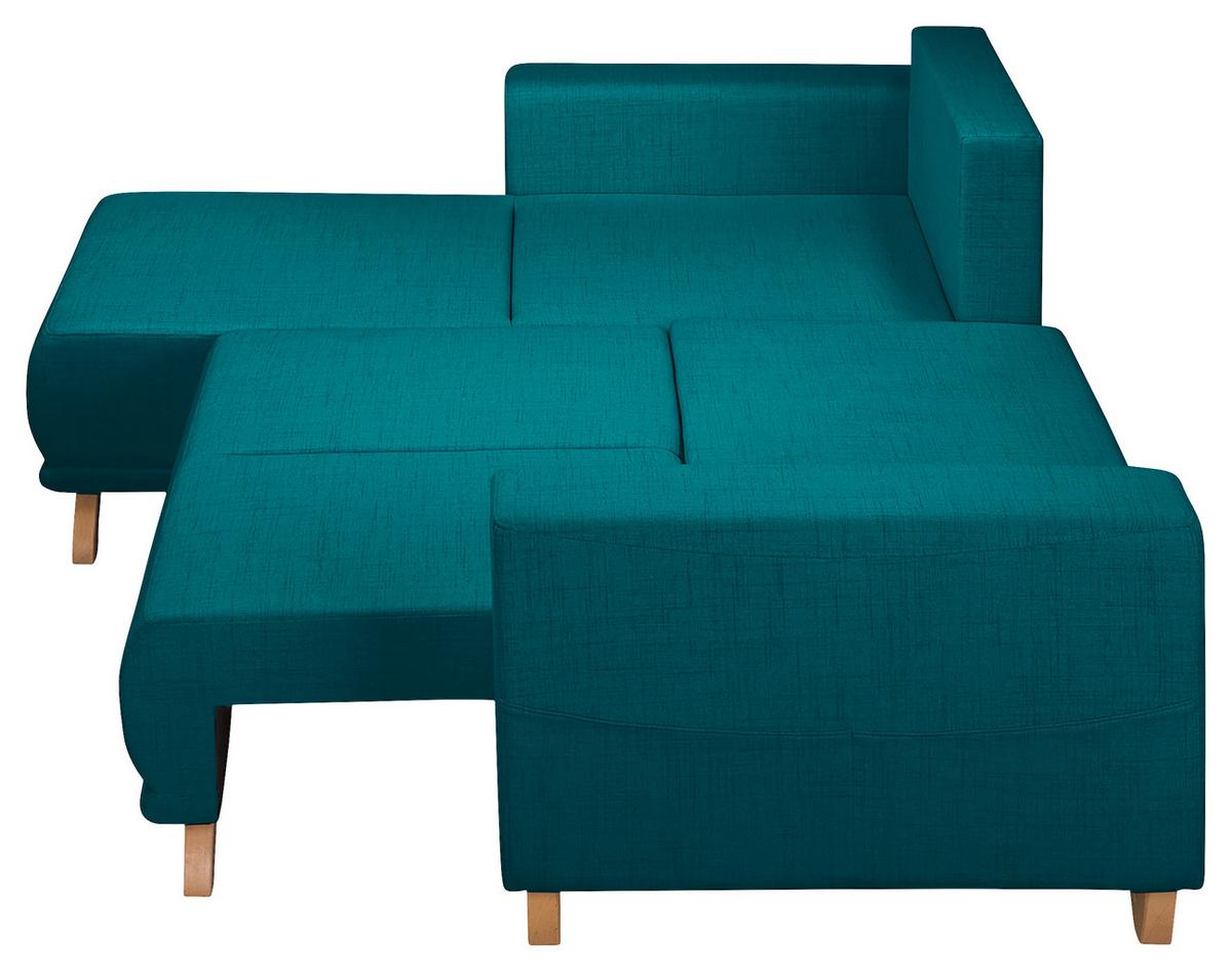 Ecksofa Bella Petrol S: 257x174 cm - Wengefarben/Petrol, Design, Textil (257/174cm) - Livetastic