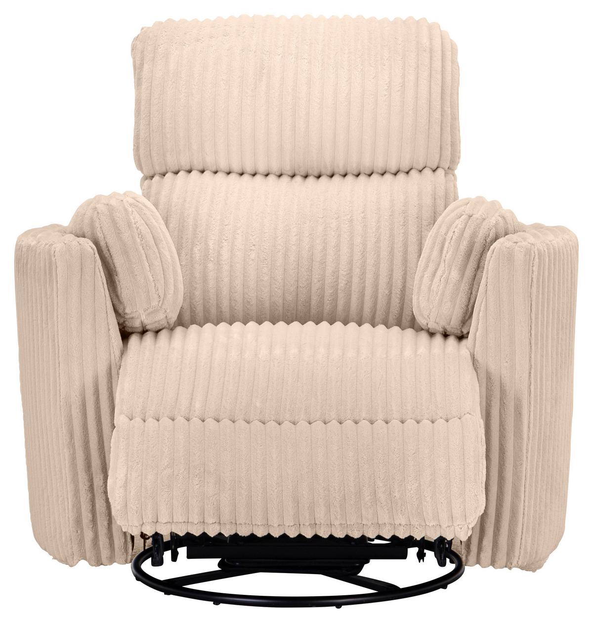 Fernsehsessel Palermo Beige B: 100,5 cm - Beige/Schwarz, Design, Holz/Textil (100.5/96/103.5cm) - Livetastic