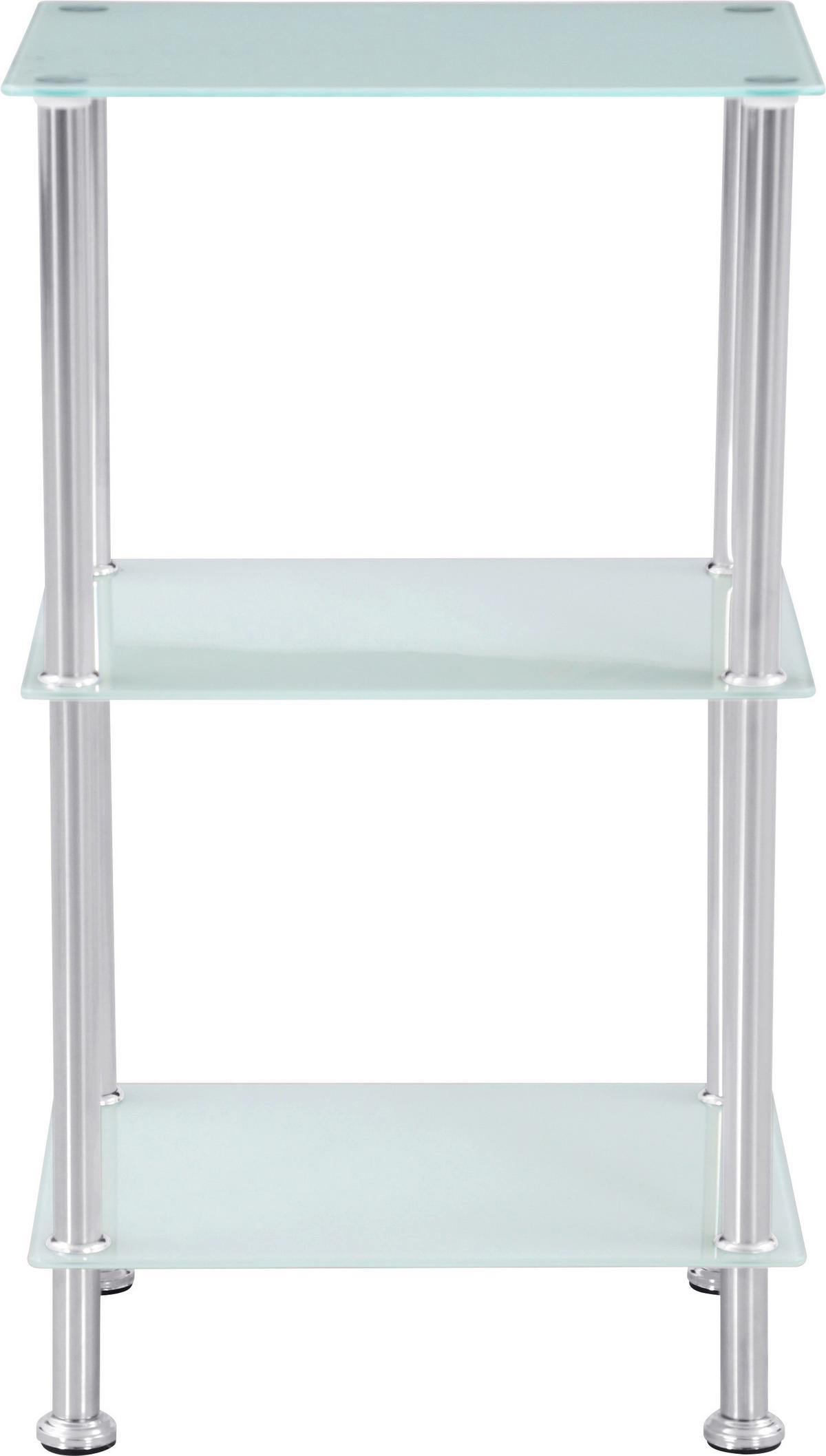 Regal mit Glasfächern Glare B 40cm, Edestahl/Weiß - Edelstahlfarben/Weiß, MODERN, Glas/Metall (40/70/30cm) - Luca Bessoni