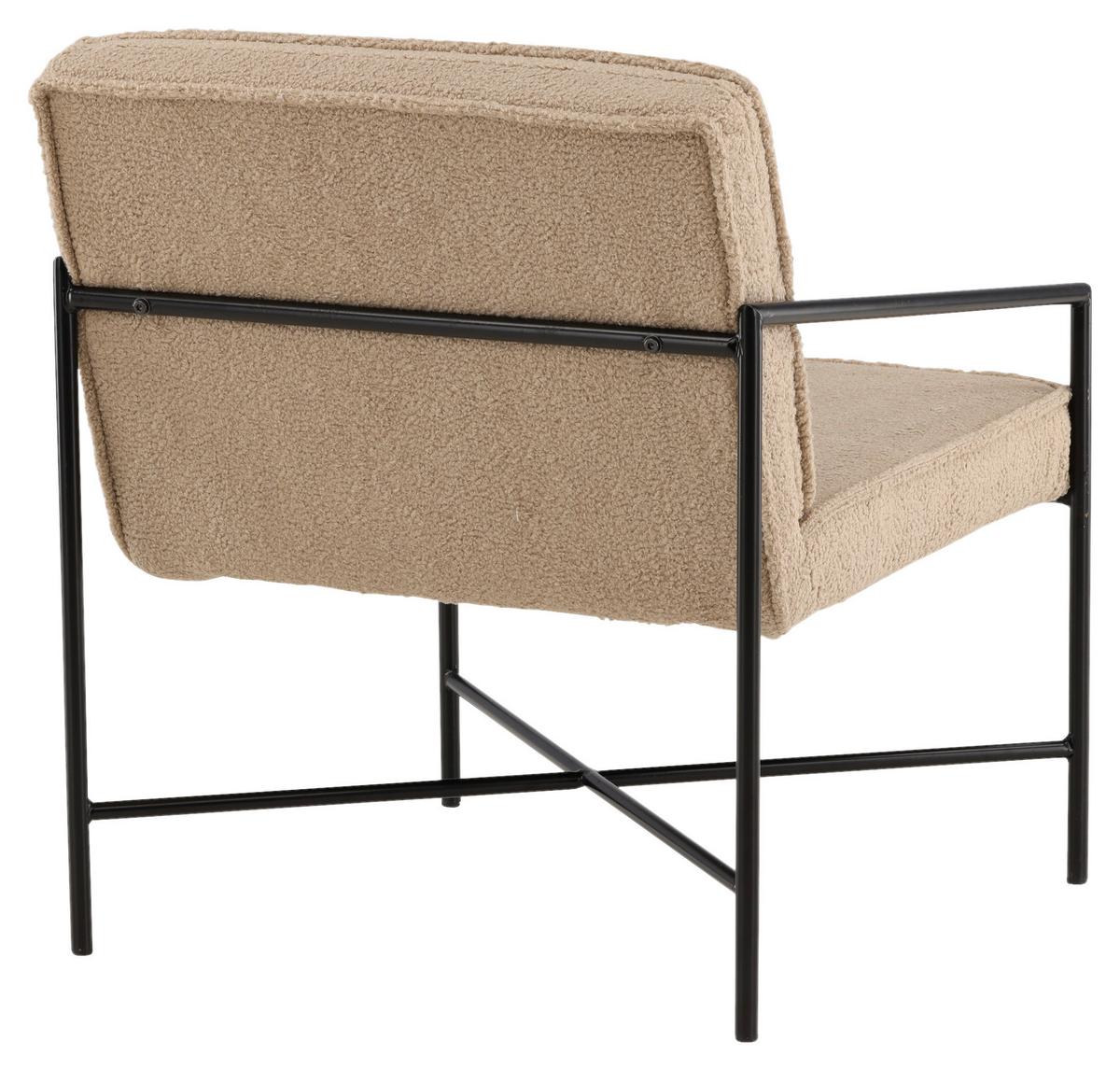 Sessel Rakel - Beige/Schwarz, Design, Textil/Metall (66/78/65cm) - Livetastic