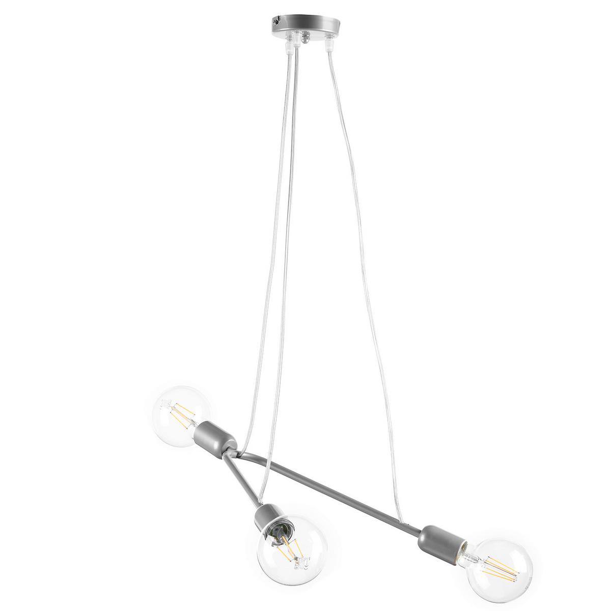 Pendelleuchte 5033/Sa - Silberfarben, Design, Metall (65/10/75cm)