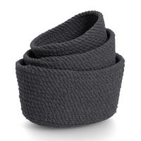 KORBSET Textil, Dunkelgrau - Dunkelgrau, Basics, Textil (24/17/13cm)