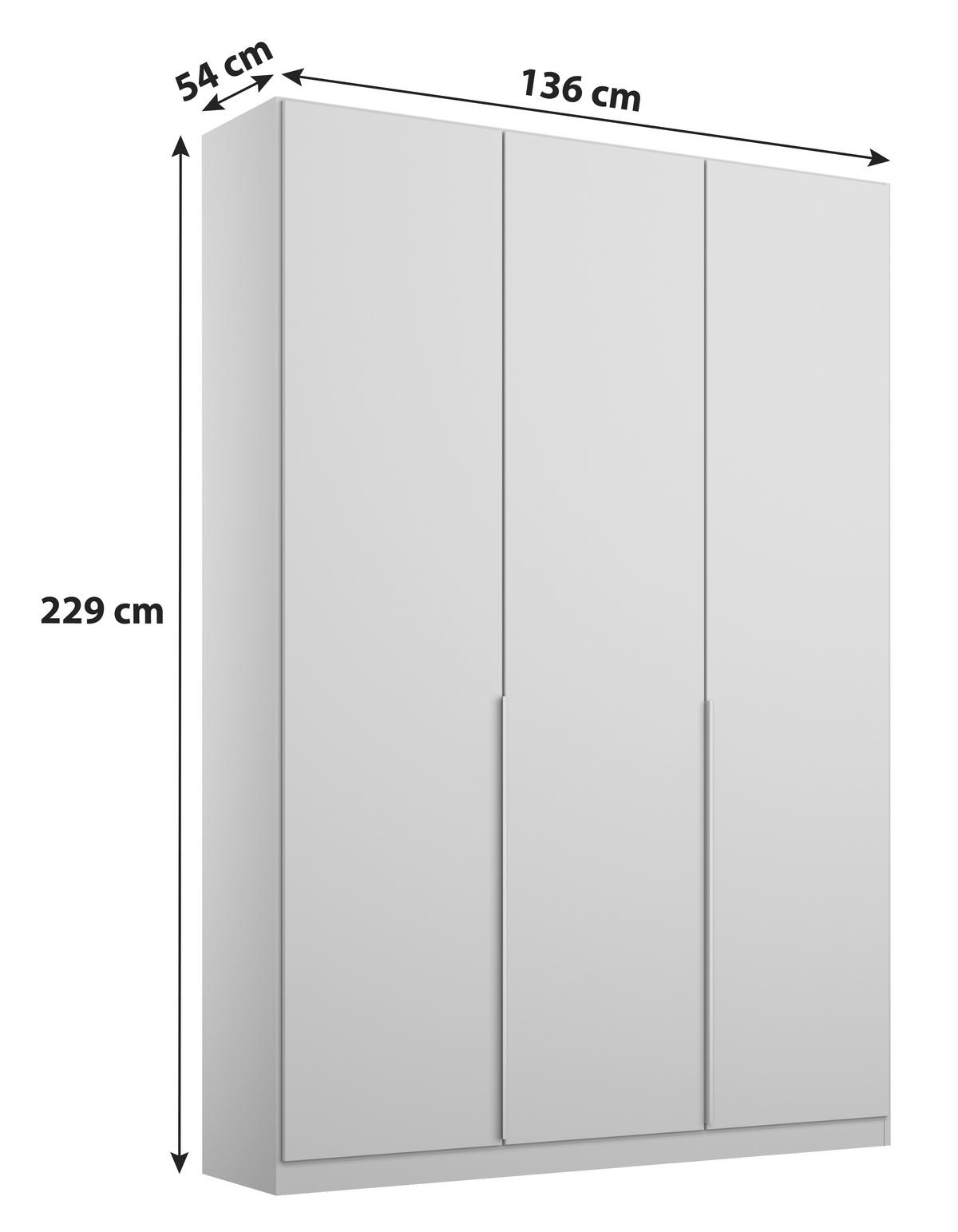 SKRIŇA S OTOČNÝMI DVERAMI ALABAMA - svetlosivá/hliníková, Modern, kompozitné drevo (136/229/54cm)