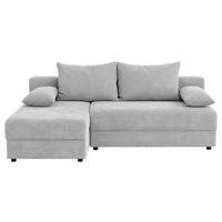 Ecksofa mit Bettfunktion Lima, Grau, 195x140cm - Schwarz/Grau, Trend, Holz/Kunststoff (195/140cm)