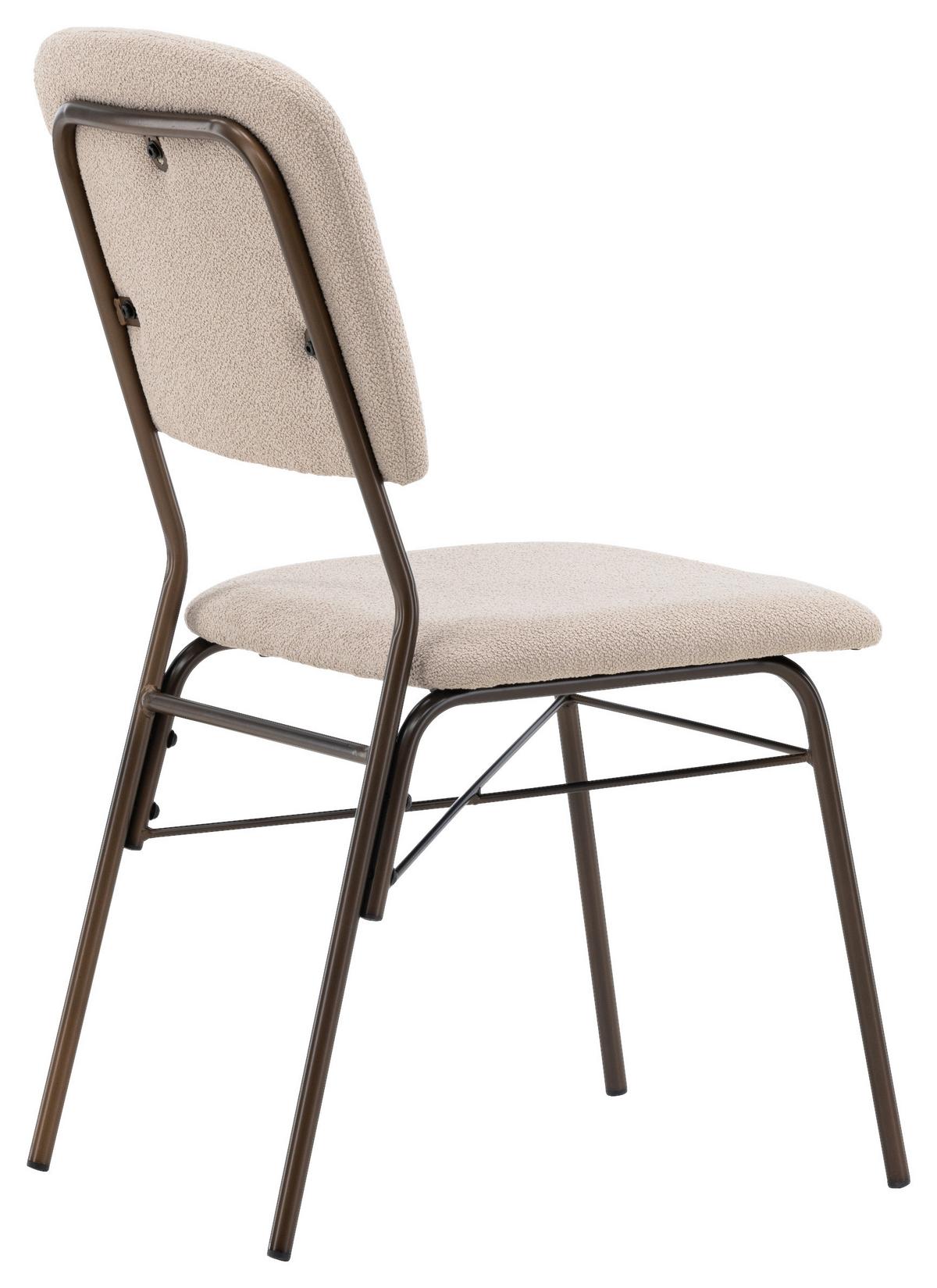Stuhl-set Rosie Beige B: 48,5 Cm - Beige/Braun, Design, Kunststoff/Textil (48.5/94/56cm) - Livetastic