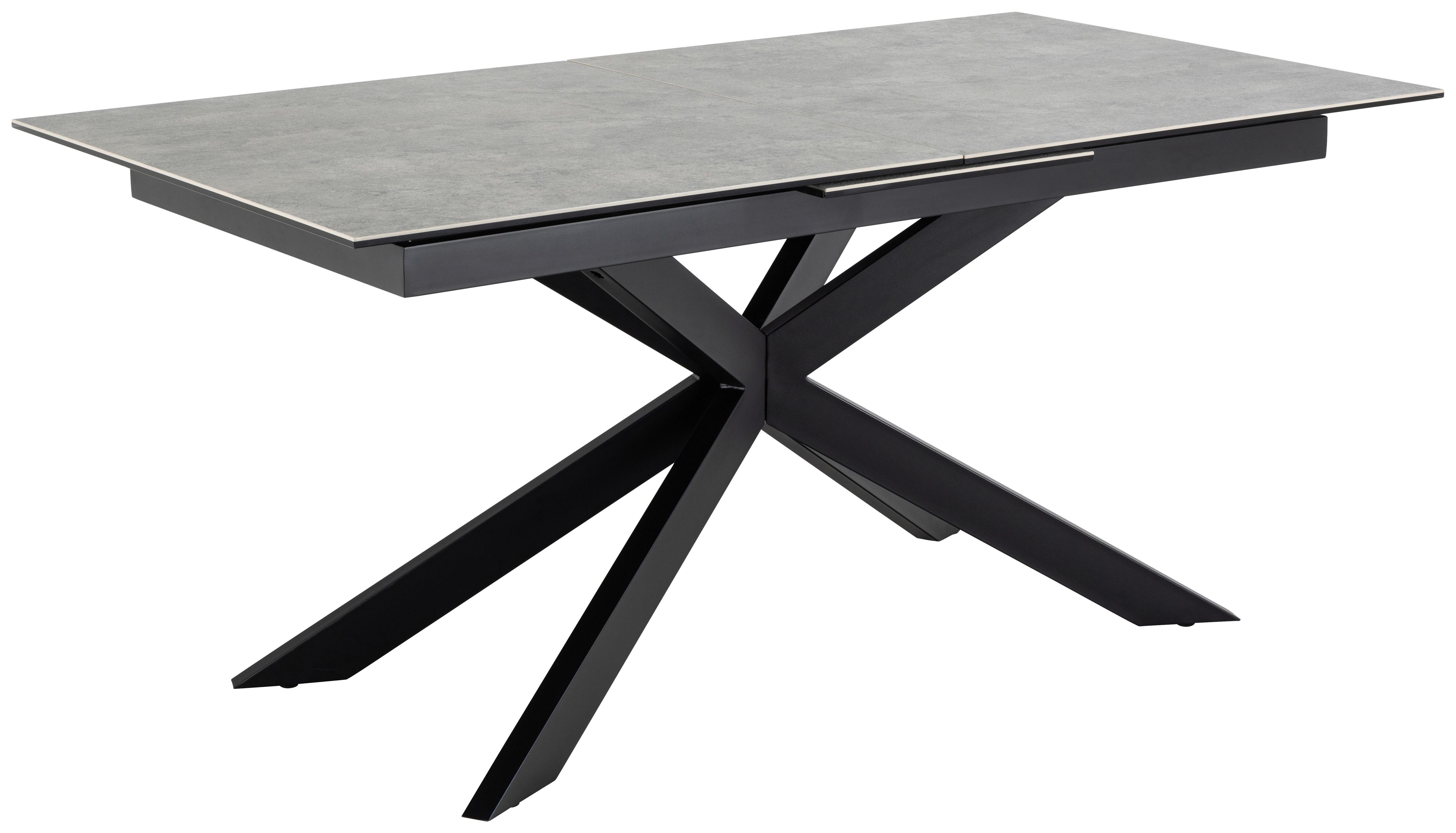 ESSTISCH IRWINE H000023566 - Schwarz/Grau, Design, Glas/Keramik (168-210/90/76cm) - MID.YOU