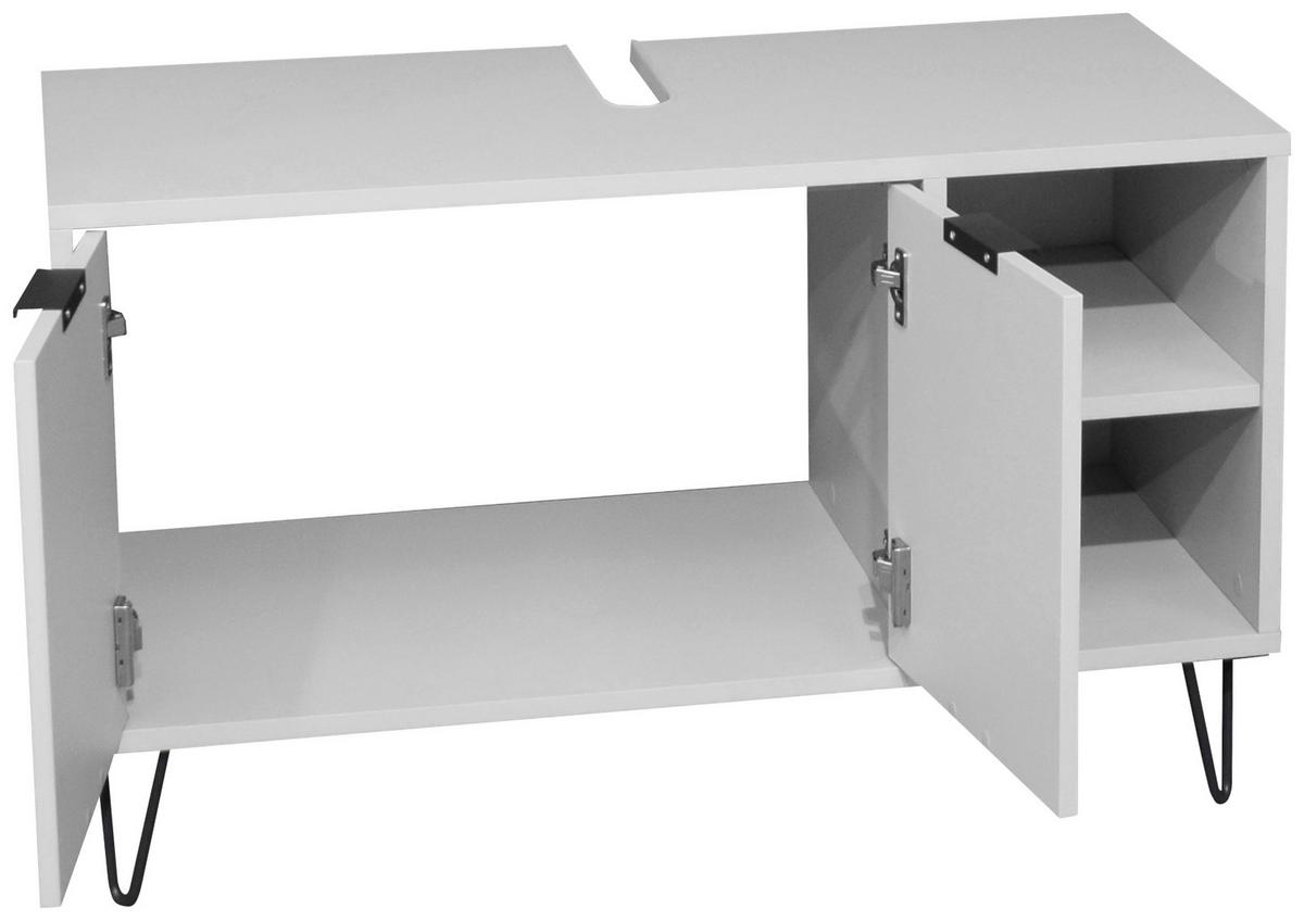 Waschbeckenunterschrank Bonnie Grau, B: 71 Cm - Schwarz/Grau, MODERN, Holzwerkstoff (71/58/45cm) - Livetastic