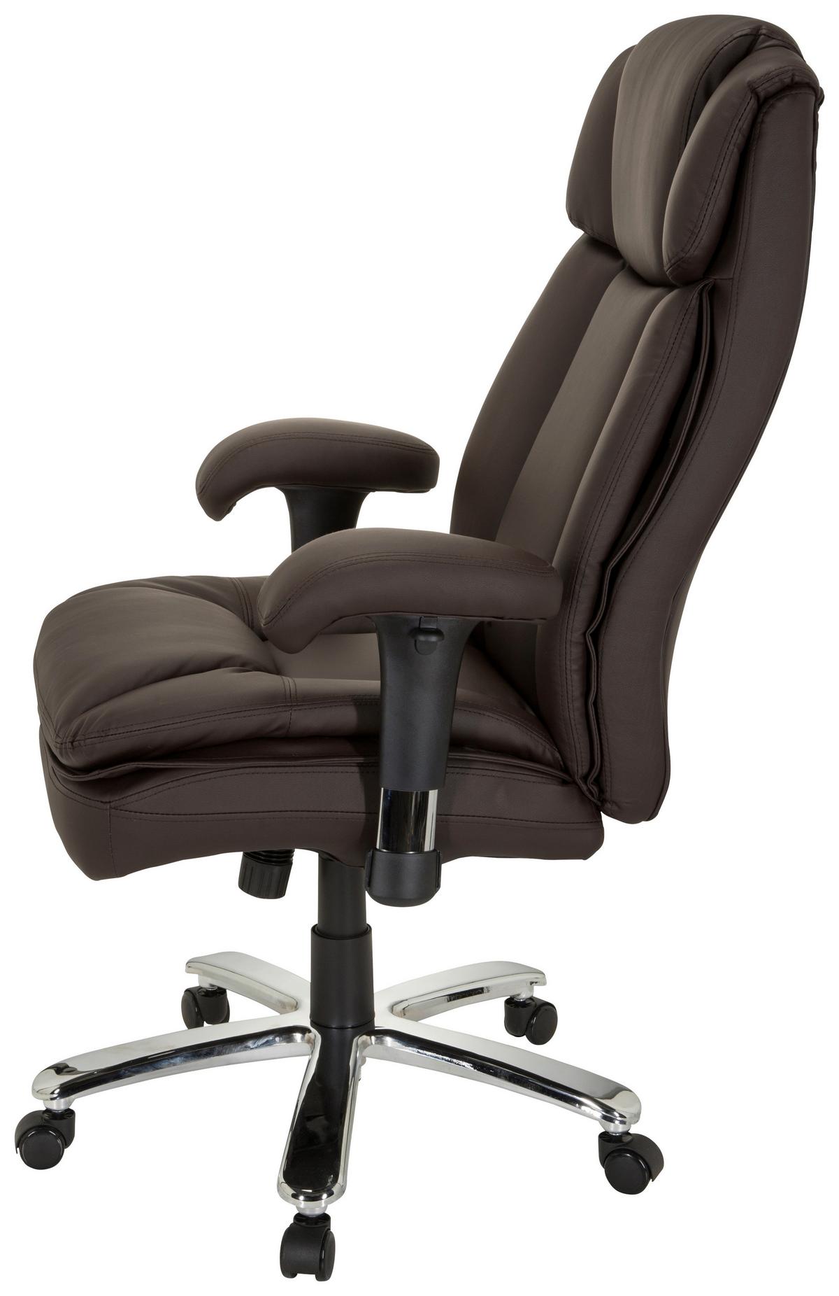 Chefsessel Builder Xxl I Dunkelbraun - Dunkelbraun/Silberfarben, MODERN, Kunststoff/Textil (77/123/84cm) - MID.YOU