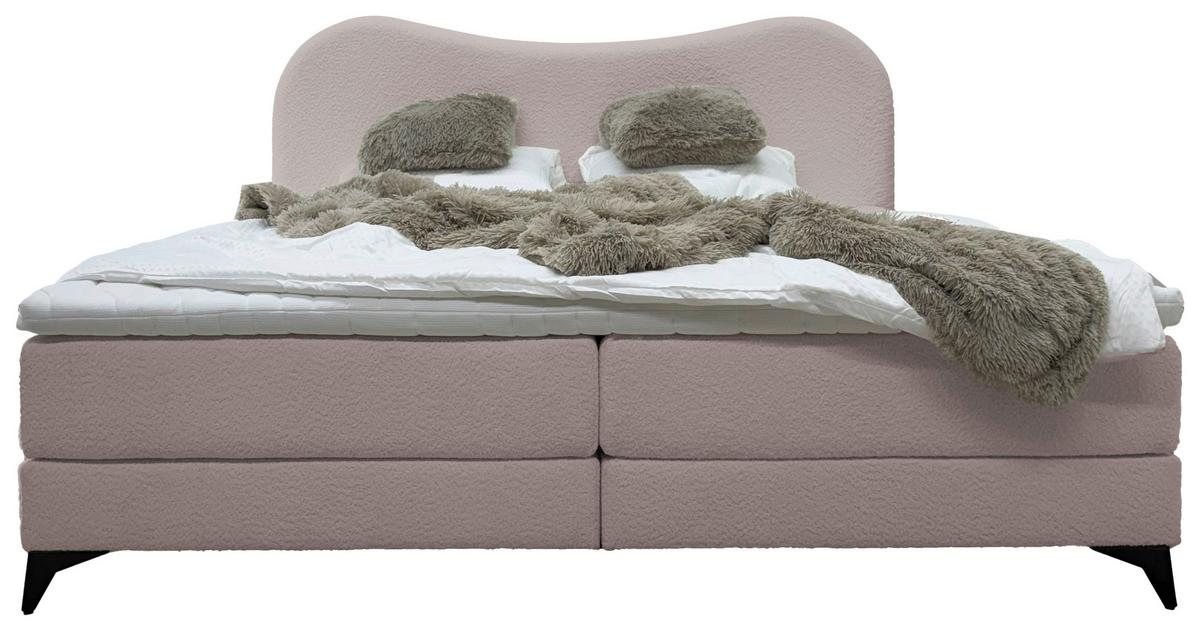 Polsterbett Pienza Sandfarben Lf: 180x200 cm - Sandfarben/Schwarz, MODERN, Textil (180/200cm) - Livetastic