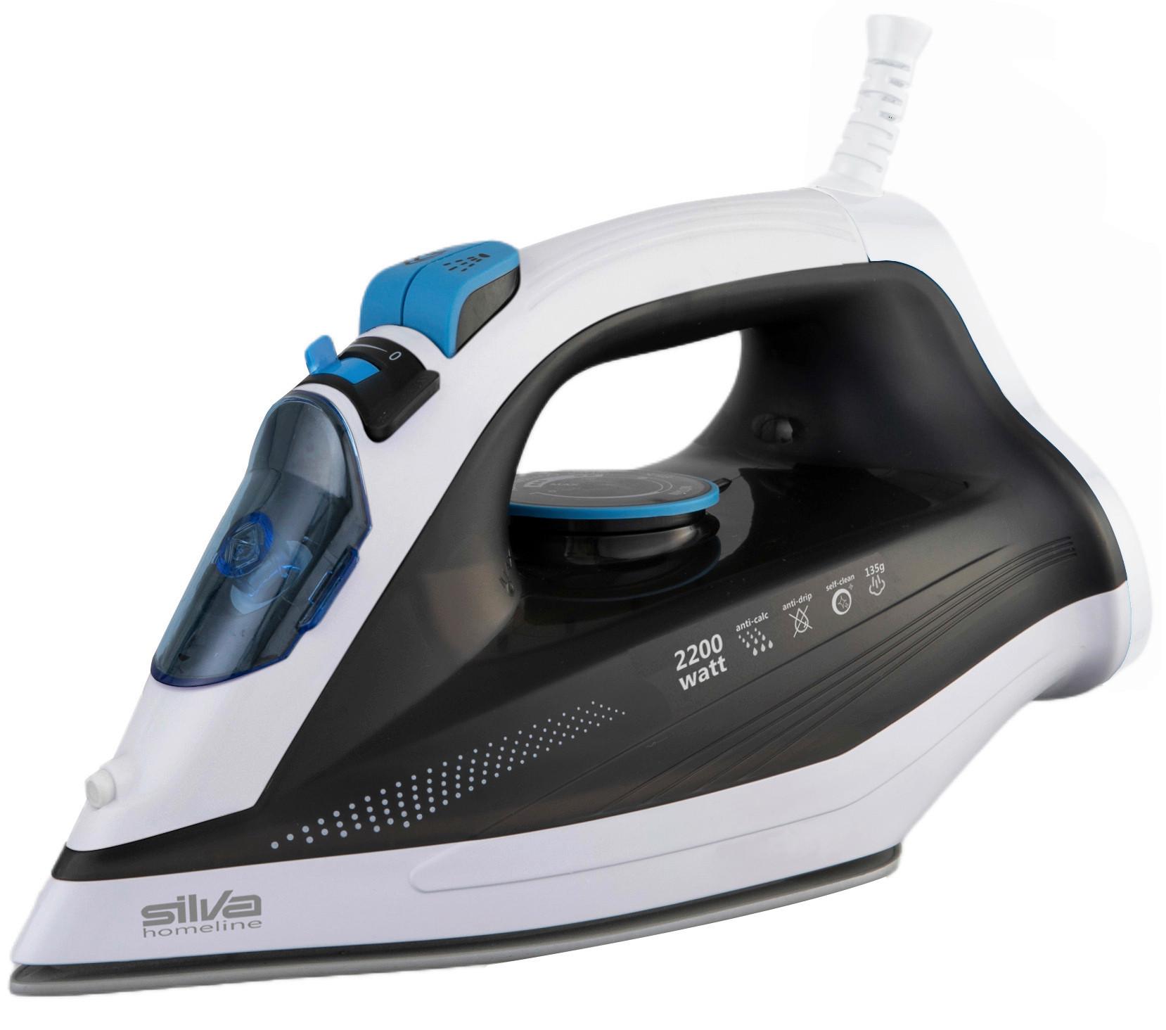 Dampfbügeleisen Blau/Weiß/ Dunkelgrau 2200 W Tropf-Stopp