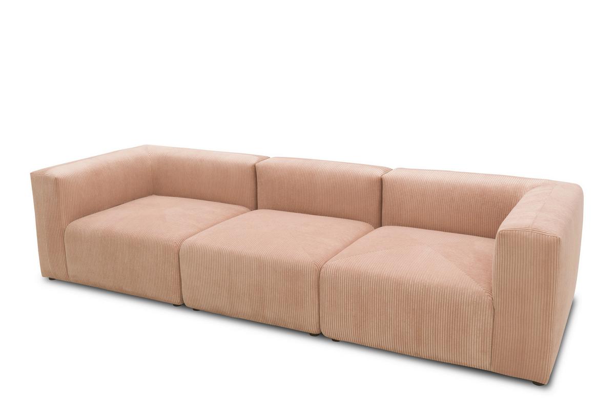 3-sitzer-sofa Rosa, Roségold B: 301 Cm - Roségold/Schwarz, Design, Textil (301/69/108cm) - MID.YOU