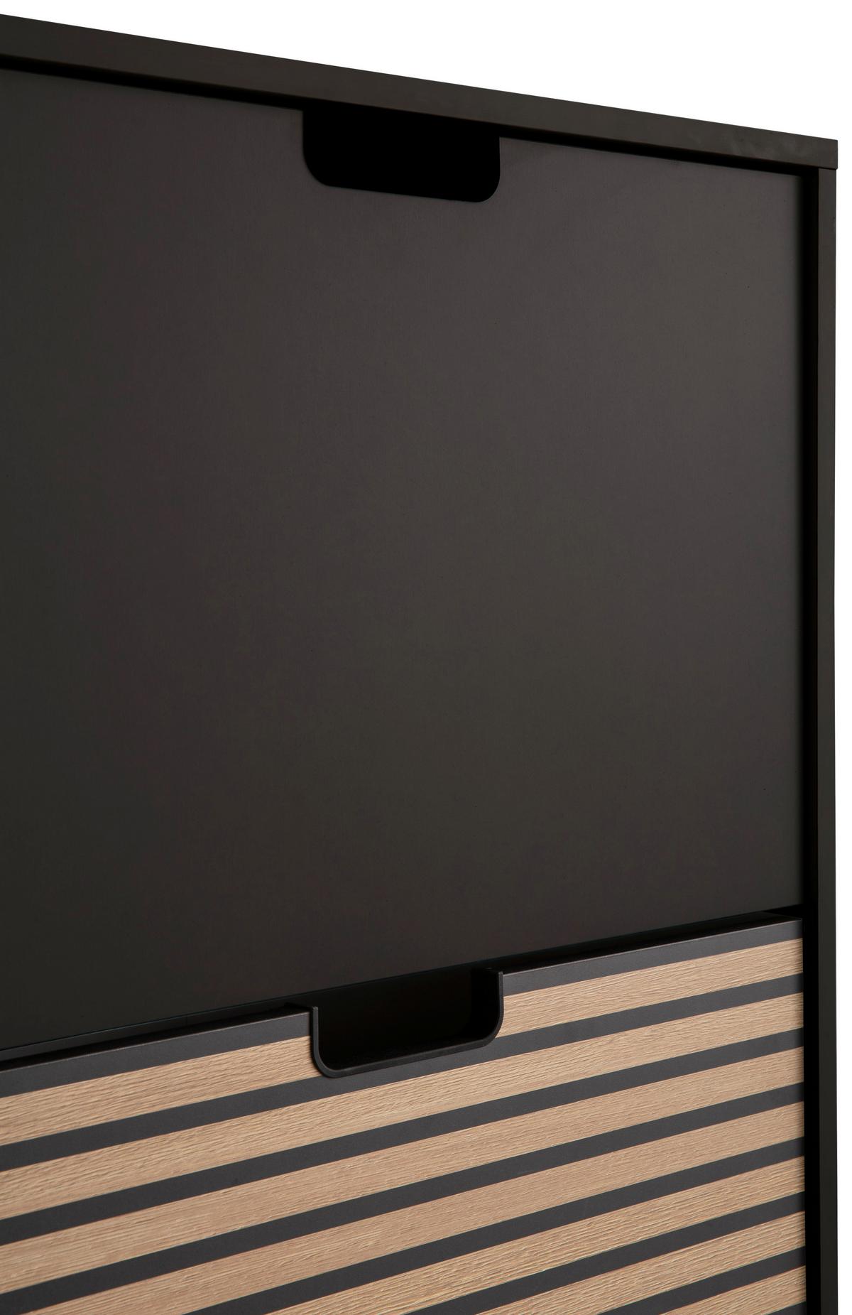 Schuhkipper Schwarz/eichefarben B: 59,8 Cm - Eichefarben/Schwarz, Design, Holzwerkstoff/Kunststoff (59,8/85,2/19,55cm) - MID.YOU