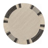 Webteppich Grau/Dunkelgrau Palazzo Lobo Rund Ø 120 cm - Grau, KONVENTIONELL, Textil (120cm) - Novel