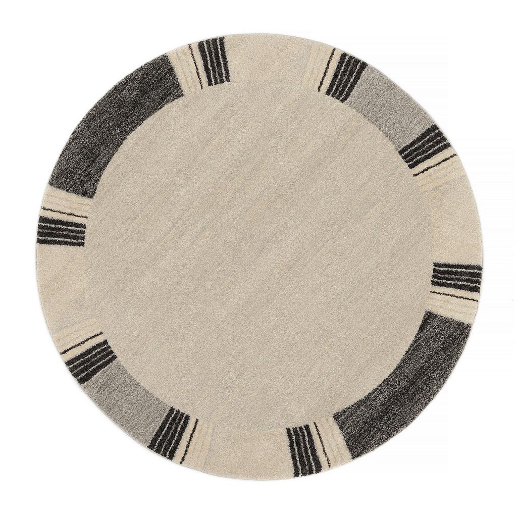 Webteppich Grau/Dunkelgrau Palazzo Lobo Rund Ø 120 cm