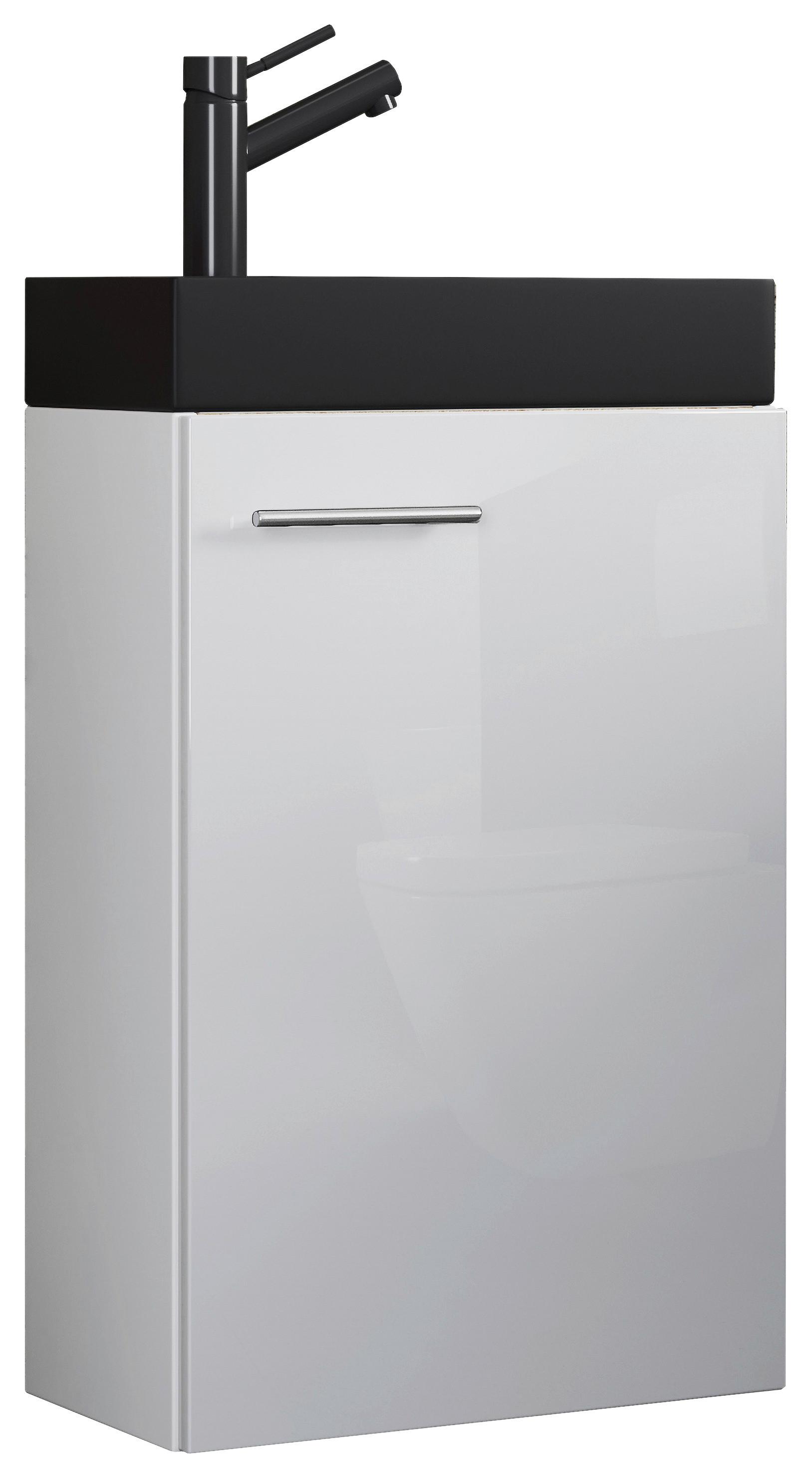 Waschtischkombi Slito Bl - Schwarz/Weiß, MODERN, Keramik/Holzwerkstoff (40,5cm) - MID.YOU