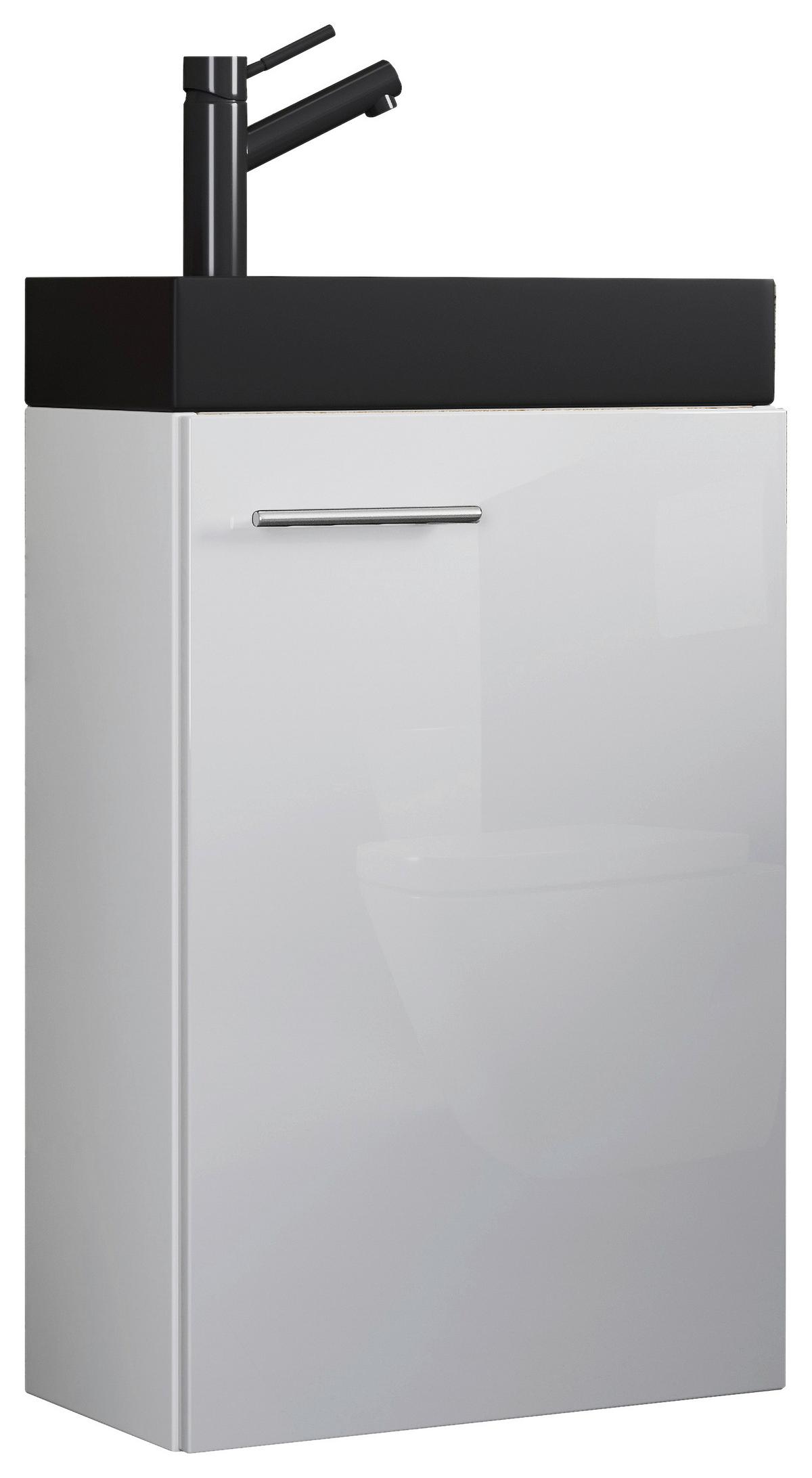 Waschtischkombi Slito Bl - Schwarz/Weiß, MODERN, Keramik/Holzwerkstoff (40,5cm) - MID.YOU