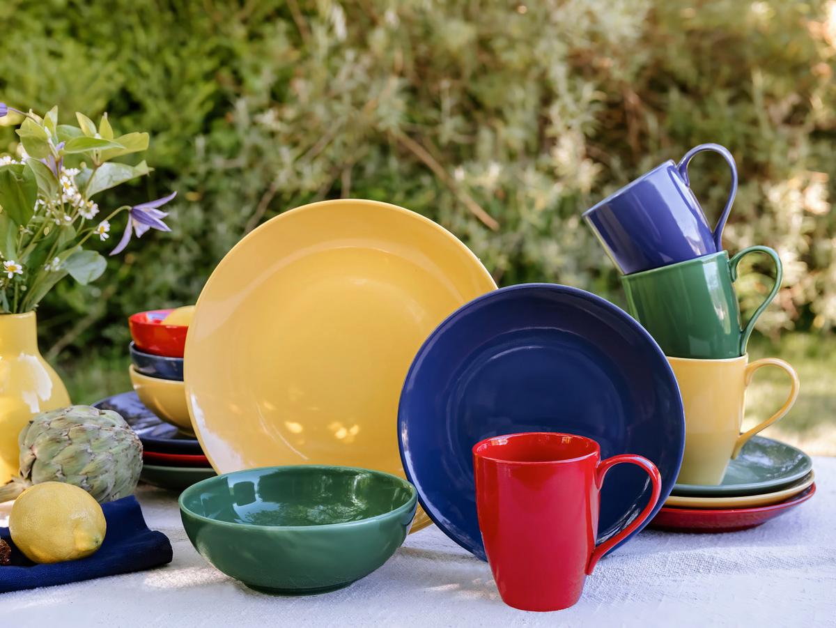 Kombiservice 16 -Teilig. Steinzeug, Multicolor - Multicolor, Basics, Keramik - Creatable