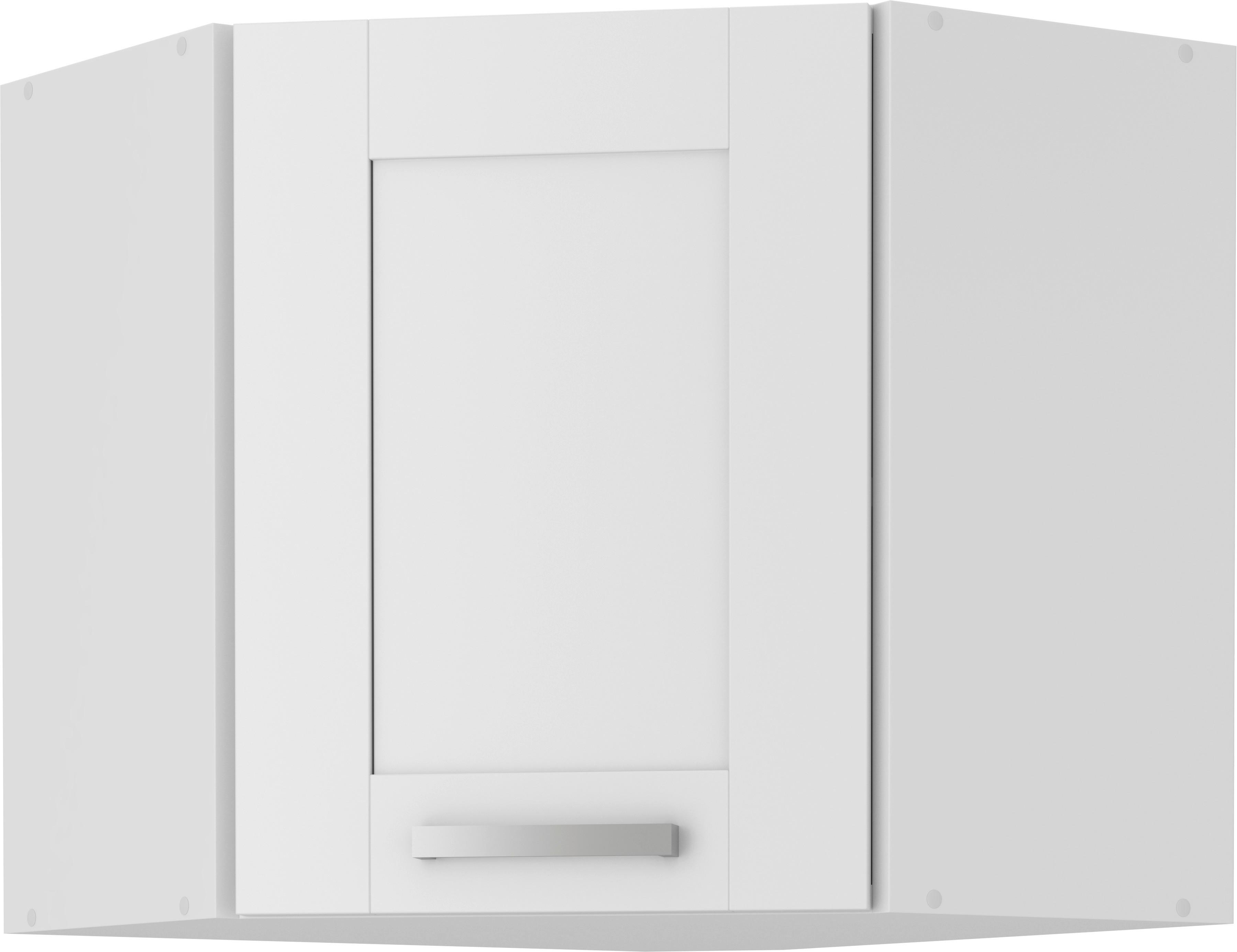 Eckoberschrank Luisa B: 60 cm Weiß 1 Drehtür