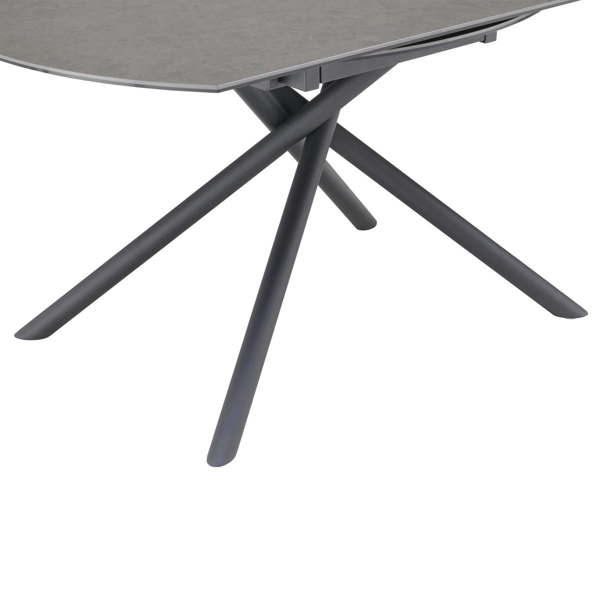 Esstisch Tiana - Anthrazit/Schwarz, LIFESTYLE, Glas/Keramik (90-140/76/140cm) - MID.YOU