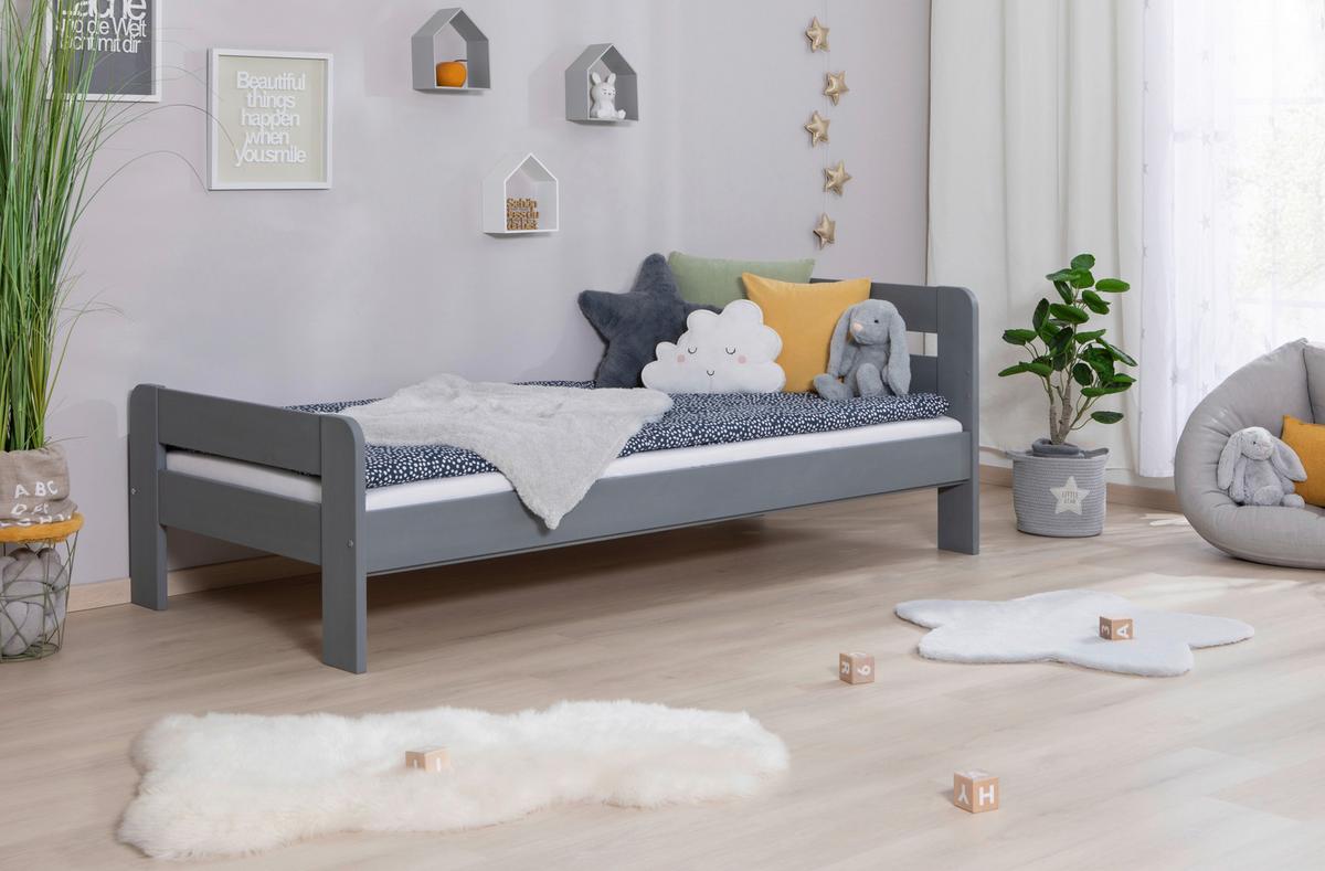 Bett Bennet Hellgrau Lf: 90x200 Cm - Hellgrau, MODERN, Holz (90/200cm) - MID.YOU