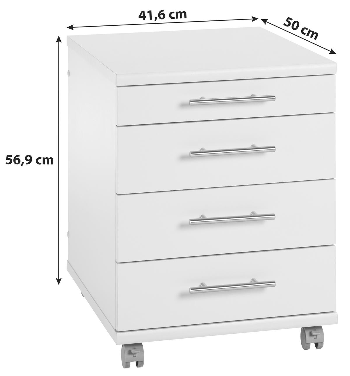 Rollcontainer Buche Dekor Serie 500 41,6x56,9x50 cm - Buchefarben, Basics, Holzwerkstoff/Kunststoff (41,6/56,9/50cm) - MID.YOU