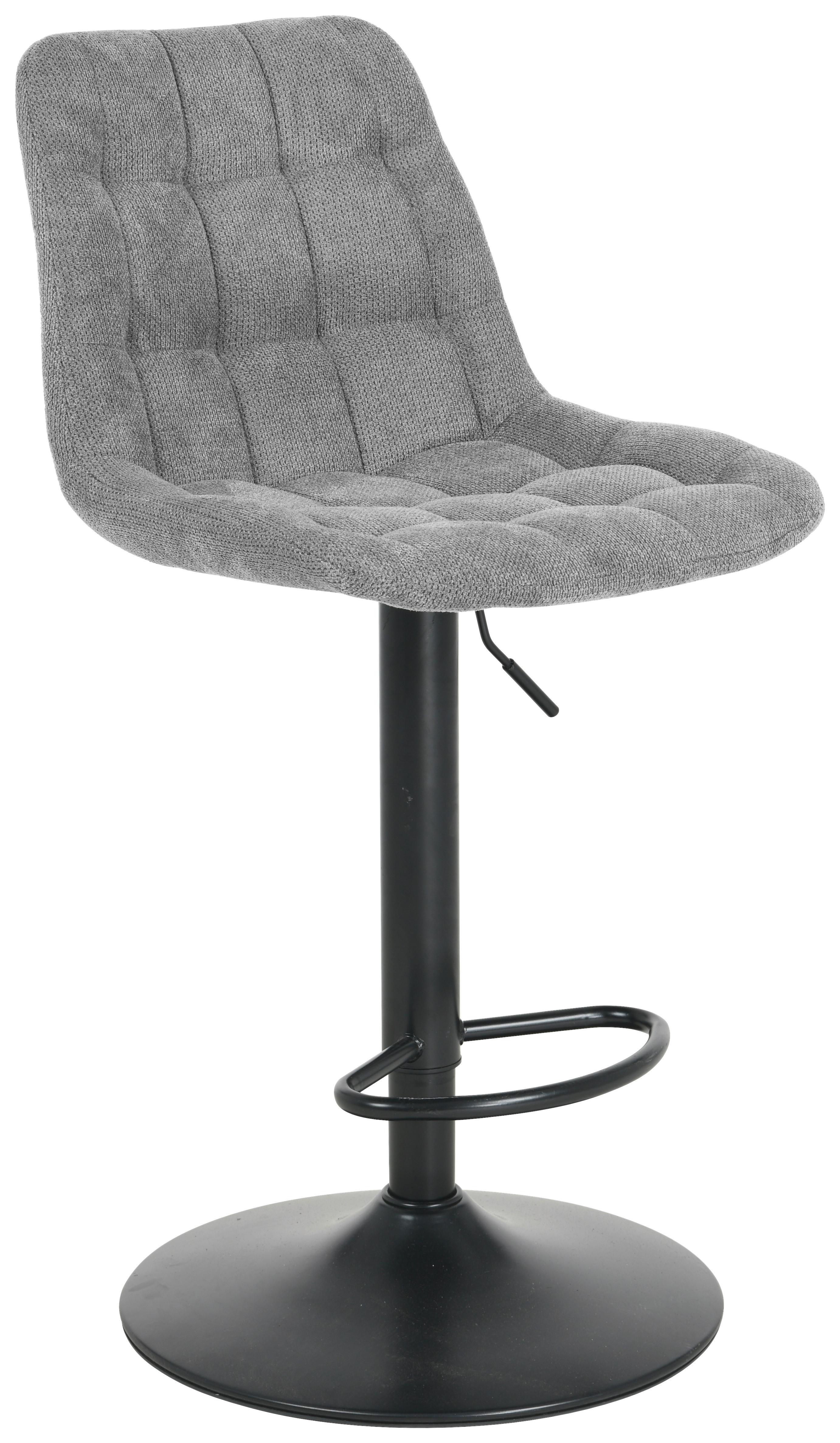 Barová stolička výškovo nastaviteľná - čierna/sivá, Modern, kov/drevo (46/94-114/55cm) - Mömax