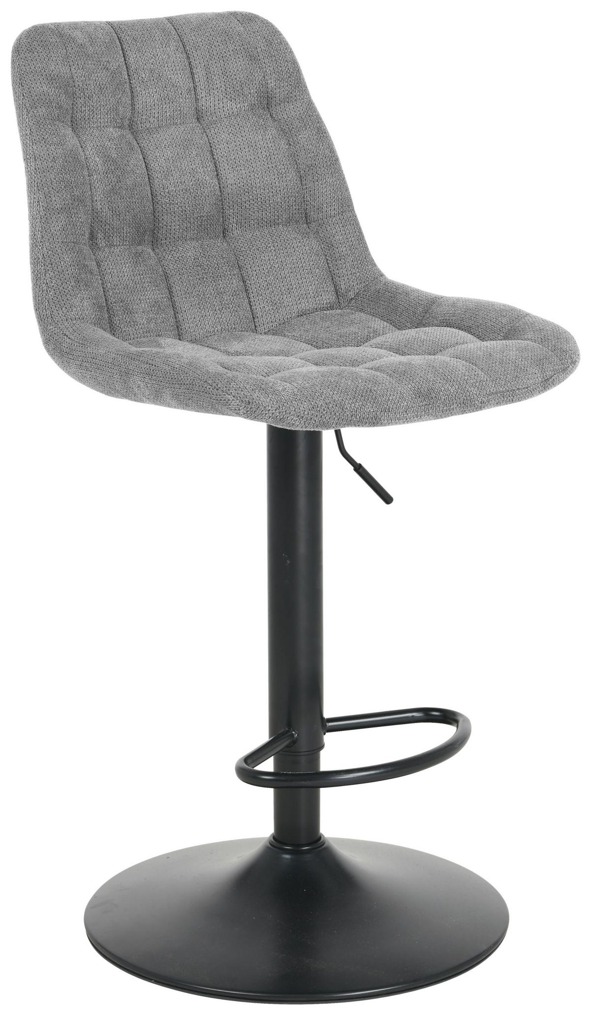Barová stolička výškovo nastaviteľná - čierna/sivá, Modern, kov/drevo (46/94-114/55cm) - Mömax