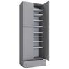 Schuhschrank Lona Xxl Grau B: 70 Cm - Schwarz/Grau, MODERN, Holzwerkstoff (70/200/39cm) - MID.YOU