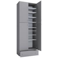 Schuhschrank Lona Xxl Grau B: 70 Cm - Schwarz/Grau, MODERN, Holzwerkstoff (70/200/39cm) - MID.YOU