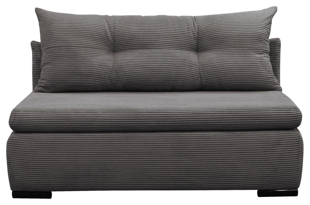 2-Sitzer-Sofa Yellow Mit Schlaffunktion Grau Cord - Schwarz/Grau, Design, Textil (154/93/85cm) - MID.YOU