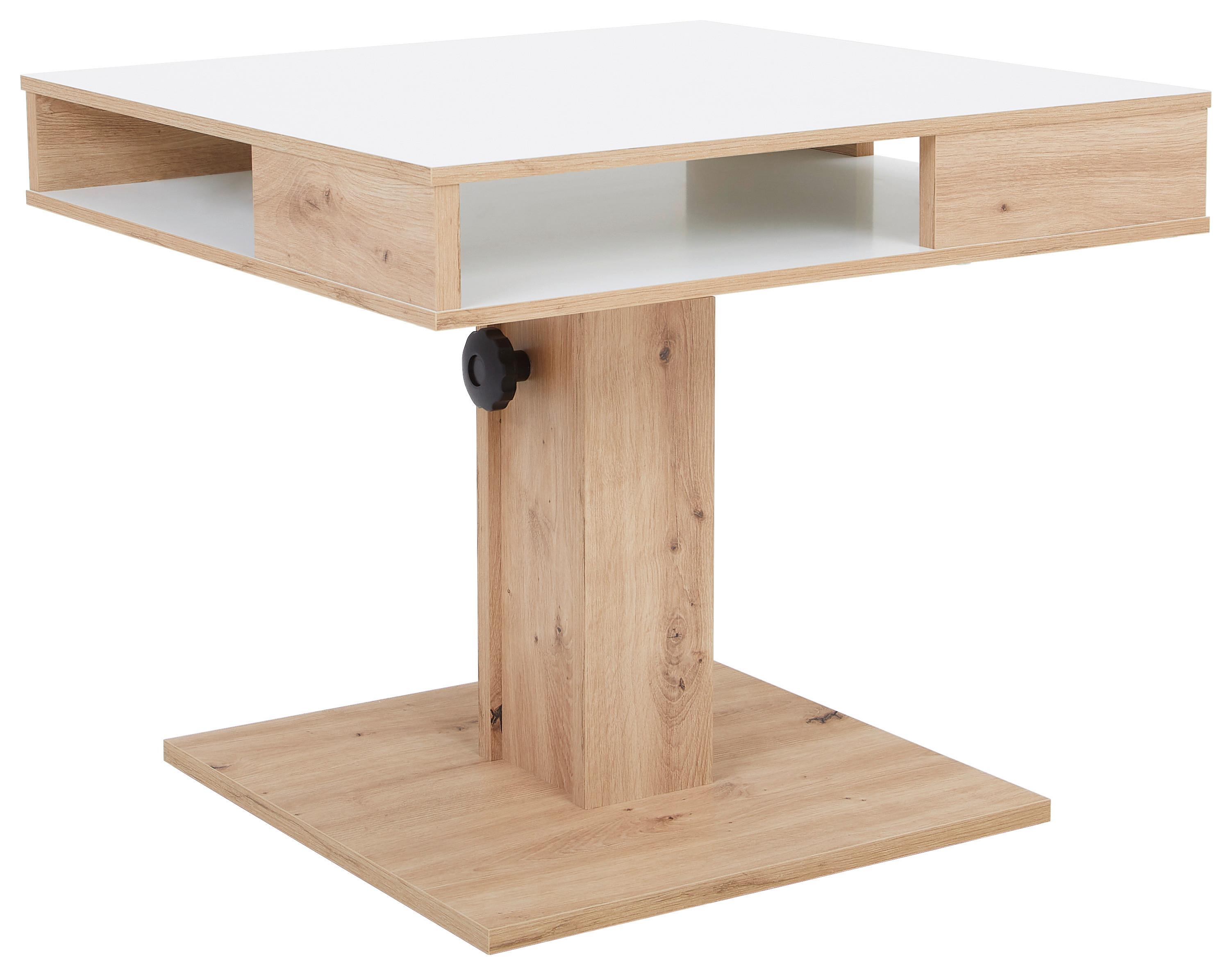 Couchtisch höhenverstellbar Belcanto Weiß/Wildeiche Dekor - Wildeiche/Weiß, Basics, Holzwerkstoff (65/52-77/65cm) - P & B