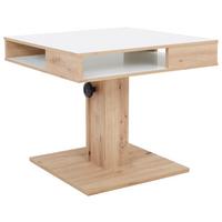 Couchtisch höhenverstellbar Belcanto Weiß/Wildeiche Dekor - Wildeiche/Weiß, Basics, Holzwerkstoff (65/52-77/65cm) - P & B