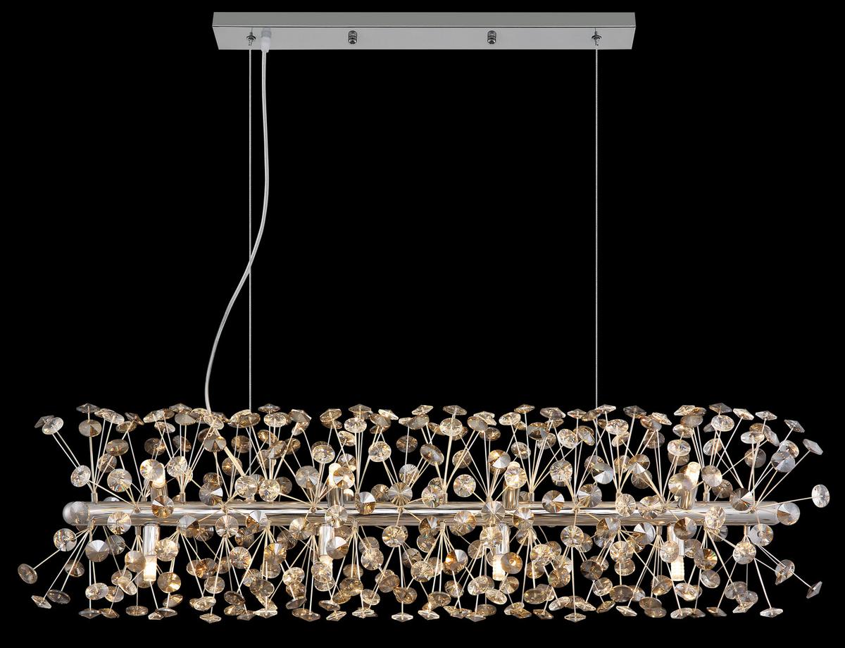 Kristály Függőlámpa 64135h4c  Katrina - krómszínű/áttetsző, Lifestyle, műanyag/üveg (90/30/150cm) - Globo