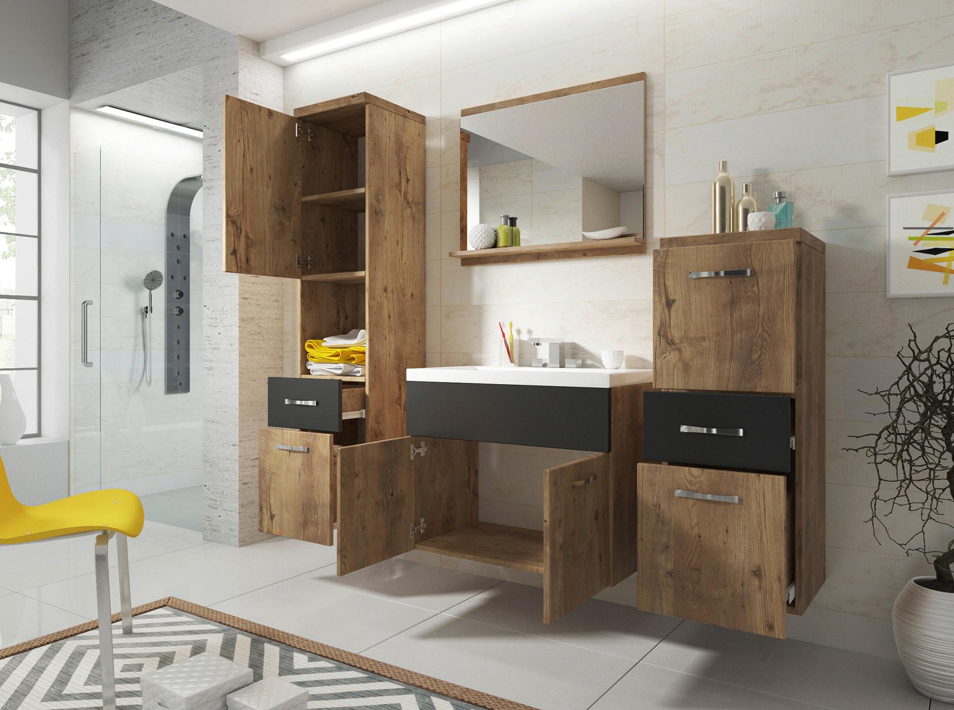Badezimmer Alba Kastanie und Graphitfarben
