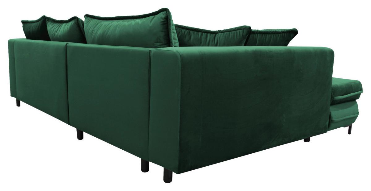 Ecksofa Mit Schlaffunktion Bello Mit Kissen Grün - Schwarz/Grün, Design, Textil (187/277cm) - Livetastic