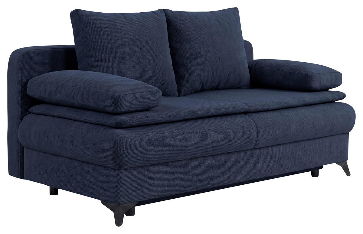Rozkladacia pohovka KEN, tmavomodrá - čierna/tmavomodrá, Konventionell, kompozitné drevo/textil (209/105cm) - Based