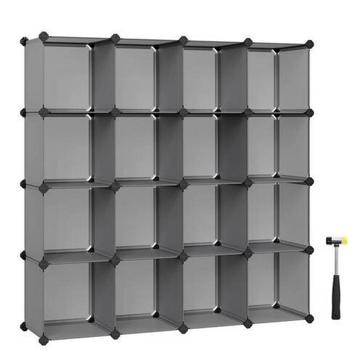 Regalkombination B: 153 Cm, Grau - Schwarz/Grau, Basics, Kunststoff/Metall (153/153/31cm) - Boxxx