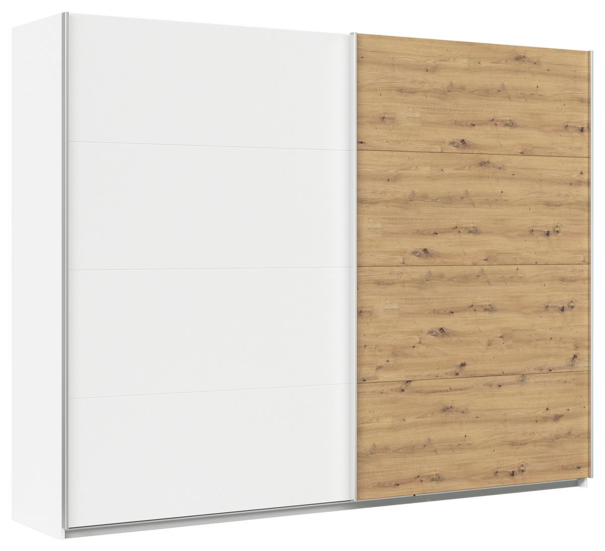 Schwebetürenschrank Feldkirch 271 Normalhöhe - Weiß/Eiche Artisan, MODERN, Holzwerkstoff (271/210/62cm)
