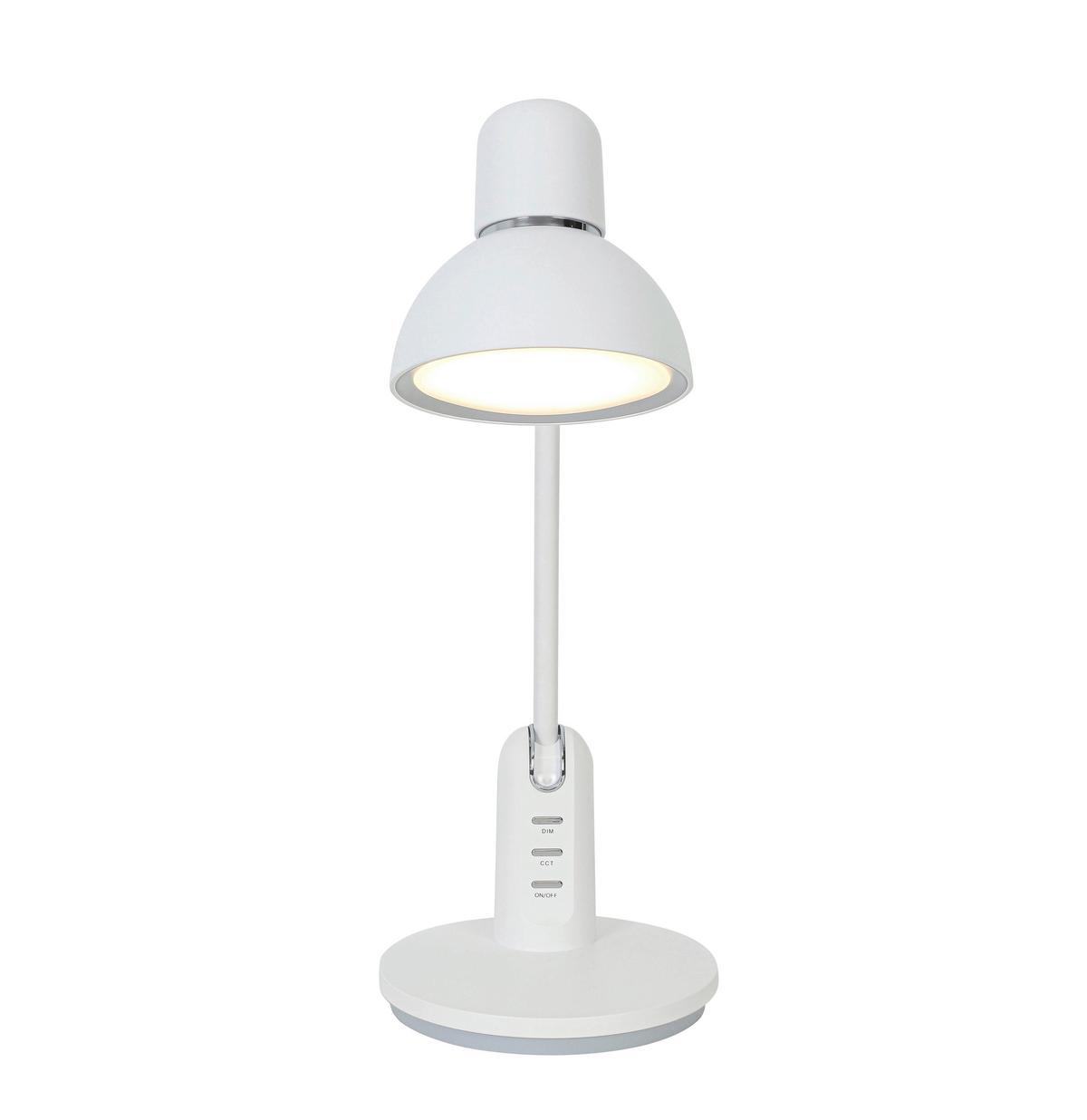 LED-Schreibtischleuchte Luana - Weiß, MODERN, Kunststoff/Metall (46,7/23,9/16,4cm) - Luca Bessoni