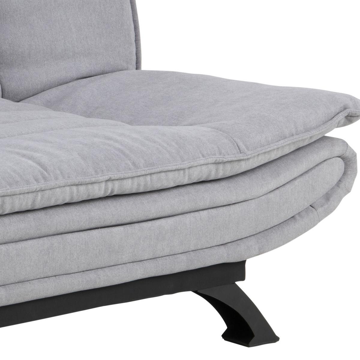 2-Sitzer-Sofa Mit Schlaffunktion Faith Hellgrau - Hellgrau/Schwarz, Design, Textil (196/91/98cm) - MID.YOU