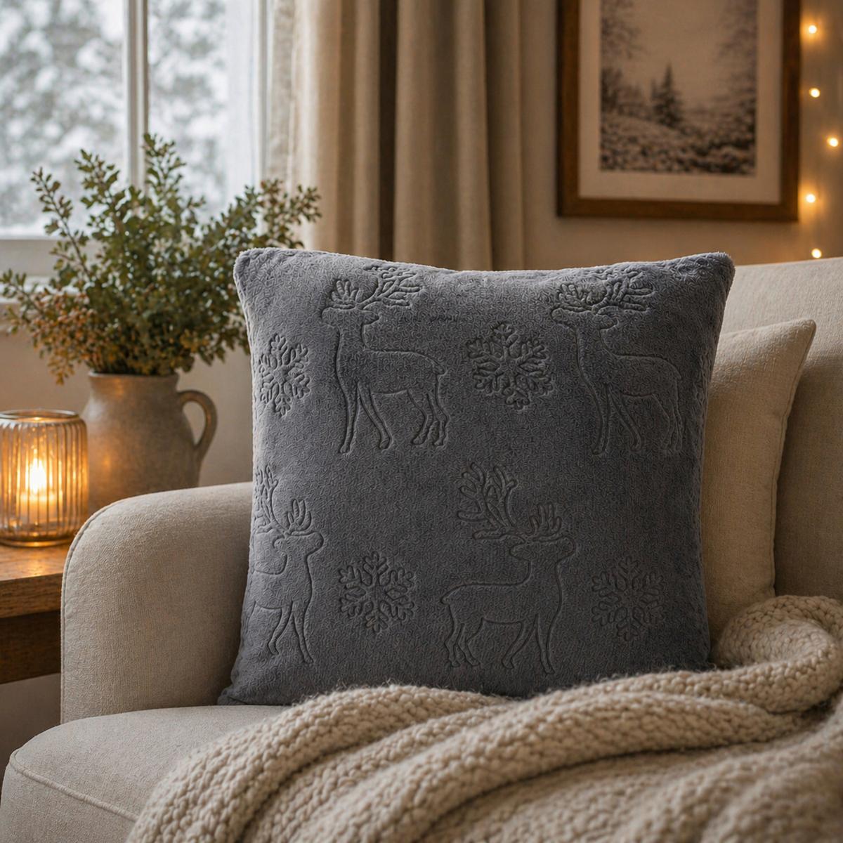 ZIERKISSEN WHISTLER - Anthrazit, MODERN, Textil (45/45cm) - Luca Bessoni