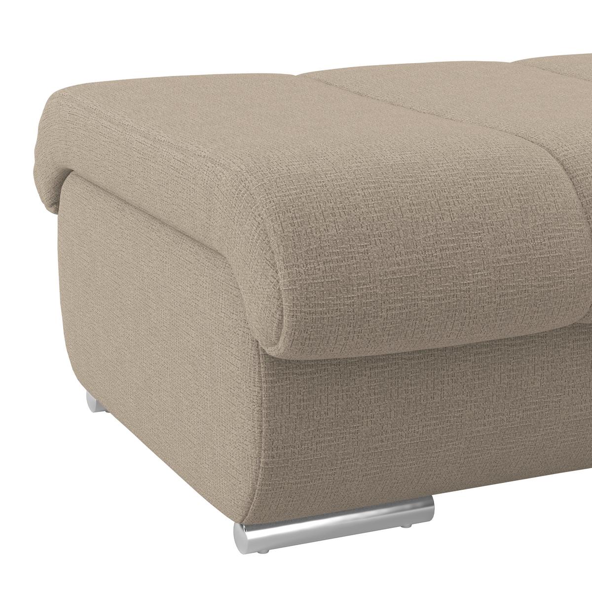Hocker Multi braun, B: 100cm - Chromfarben/Braun, MODERN, Textil (100/43/80cm) - Luca Bessoni