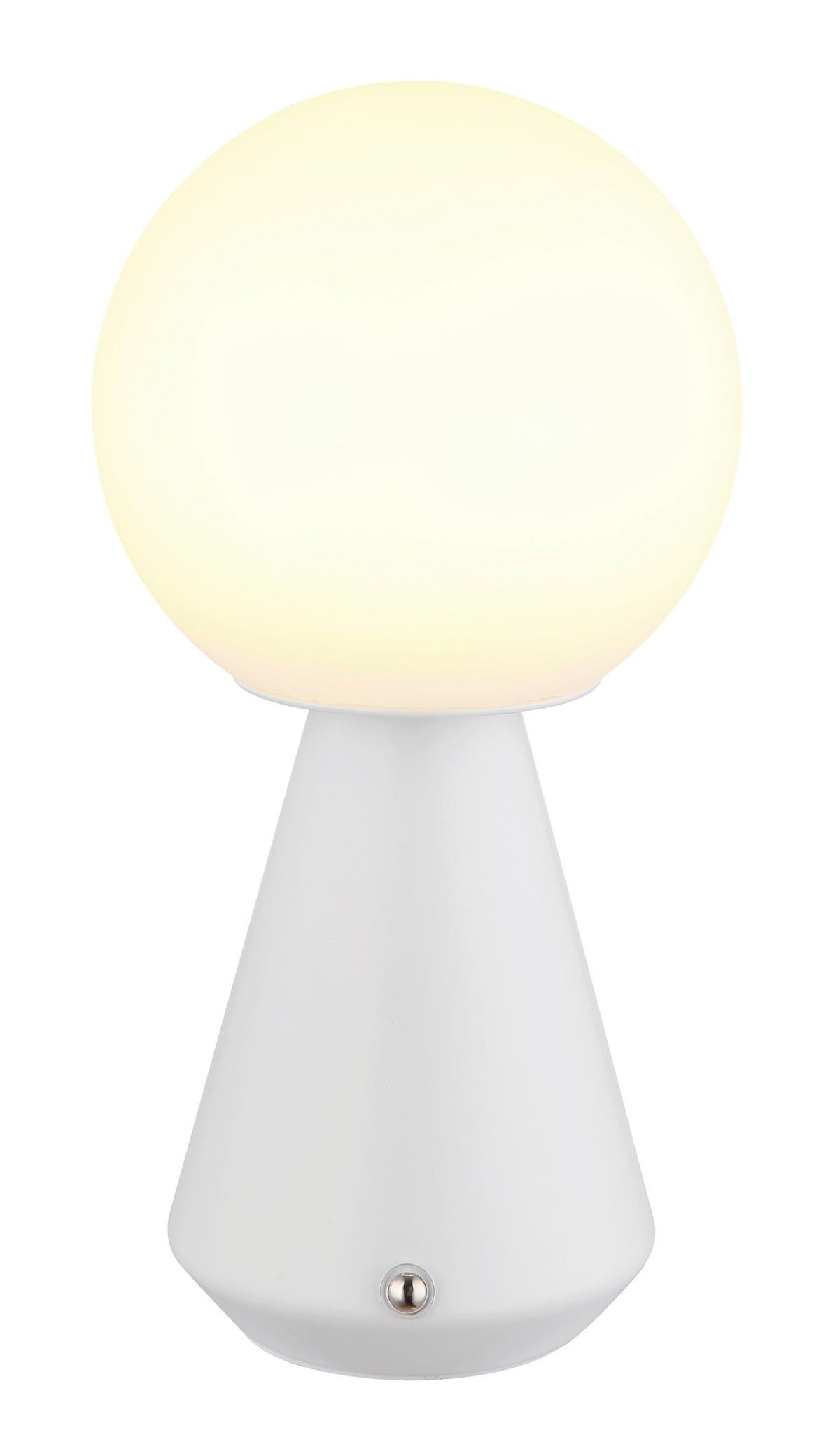 Akku-tischleuchte Sora Weiß D: 12 Cm - Weiß, Design, Kunststoff/Metall (12/23,5cm) - Globo