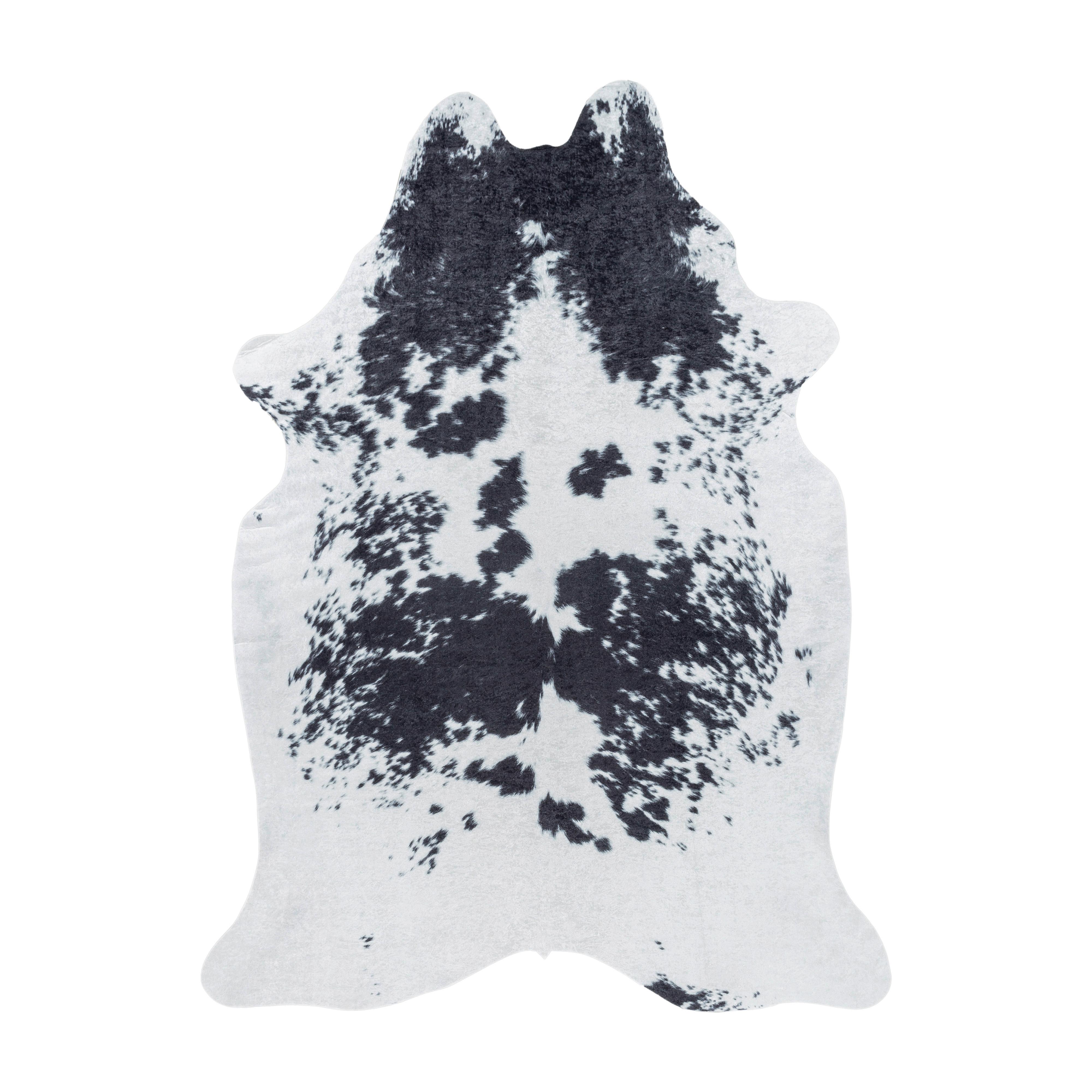 Fellteppich Etosha - Schwarz/Weiß, Design, Textil (100/135cm) - Novel